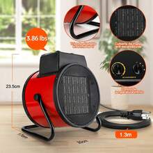 Calentador de Espacio de 2000, Calentador Portátil para Hogar, Calentador Eléctrico con Termostato Protección Sobrecalentamiento, para Oficina, Obras, Talleres, Camping, Garajes - 1 - Ver 8