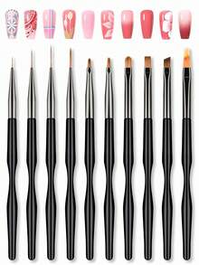15/10pcs Professional Nail Art Brush Set, Gradient Tie Dye Dotting Pen - Multicolor - View 4