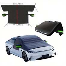 1件装2025款汽车挡风玻璃牛津布遮阳罩，四季通用，防风、防雪、防紫外线。高密度牛津布，耐磨，加厚隔热层，夏季降温，冬季防霜。加固边缘+弹性防风带，强风中不易脱落，防水涂层保护玻璃。无需工具即可快速安装/拆卸，可折叠收纳，方便存放，适用于大多数车型，让您全年安心驾驶。