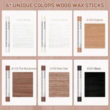 DEWEL 6-Color Wood Repair Wax Sticks Kit - Furniture Scratch & Hole Filler Crayons For Tables, Floors, Cabinets & Doors | Quick Melt-Application - one-size - View 3