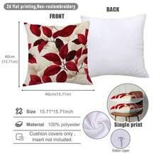 MEMNUN 1个/2个红色叶子图案印花抱枕套（不含枕芯），尺寸：17.7*17.7英寸（45*45厘米）/19.69*19.69英寸（50*50厘米）/15.75*15.75英寸（40*40厘米），单面印花，涤纶材质，适用于房间装饰、家居装饰、卧室装饰，可用于沙发、床、客厅、卧室、汽车、办公室、酒店等场所，四季皆宜，是馈赠亲朋好友的理想之选。 - 彩色 - 查看 14