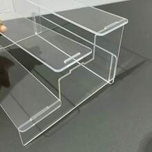3-Tier Acrylic Step Storage Display Rack, High Transparent Material, No Installation Sturdy Structure, Suitable For Perfume Bottles, Cosmetics, Lipstick, Nail Oil