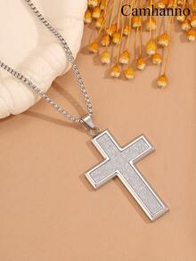 Camhanno 1条优雅奢华的不锈钢十字架项链，适合日常通勤，精致的设计为您的日常造型增添一丝尊贵气息。 - 銀色 - 查看 11