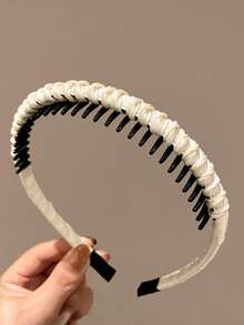 1/2 chiếc băng đô vải xếp ly trơn, thiết kế đơn giản và thời trang, kiểu dáng cao, chống trượt, thích hợp cho phụ nữ sử dụng hàng ngày, quà tặng. - Nhiều màu - Xem 6