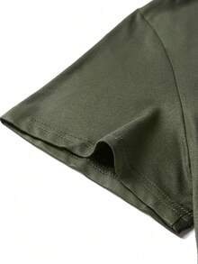 Áo thun nam cỡ lớn, in họa tiết đơn giản, cổ tròn, tay ngắn, kiểu dáng thường ngày, dễ phối đồ, món quà tuyệt vời dành cho bạn bè. - xanh quân đội - Xem 5