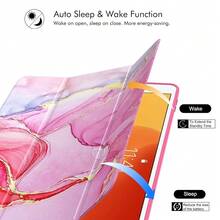 Case For IPad 9th Generation 2021/8th Gen 2020/7th Gen 2019 With Pencil Holder - Premium Shockproof Case With Soft TPU Back Cover & Auto Sleep/Wake For IPad 10.2 Inch, Hot Pink Marble,P-HotPinkMarble - P-熱粉紅大理石 - 查看 8