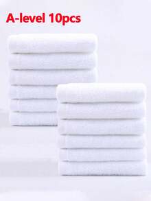 5条/10条装 25x25厘米 白色薄棉酒店/厨房吸水洗脸巾，多用途手巾