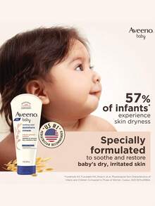 Aveeno 227克/8.01盎司婴儿舒缓保湿霜，乳液质地，柔滑易涂抹，轻盈不油腻，深层补水，缓解干燥，适合婴幼儿肌肤，韩国化妆品