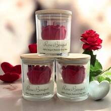 1-Piece Scented Candle (Rose Shape), Handmade Soy Candle/Scented Candle, Relieves Stress And Relaxes The Mind And Body, Suitable For Home Decor, Bedroom Decoration, Candle Gift, Holiday Gift, Birthday Gift, Women's Gift, Wedding Decoration.