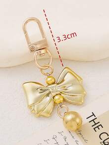 2件套男女通用金属领结钥匙扣时尚配饰礼品套装，适合情侣朋友，Y2K旅行必备，可爱风 - 彩色 - 查看 3