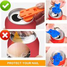 4-Pack Colorful Manual Can Openers With Protective Covers - FoodPlastic Guard For Soda, Beer, Pop Cans | No-Scratch Grip & Easy-Twist Design, Includes Reusable Drink Lid Caps - Color - View 4