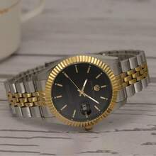 PROKING 40mm Gold Men's Watch, Japanese MIYOTA Quartz Movement, 304 Stainless Steel, Business Luxury Waterproof Calendar Wristwatch, Deluxe Classic, Suitable For Daily Decoration, Great Birthday Gift