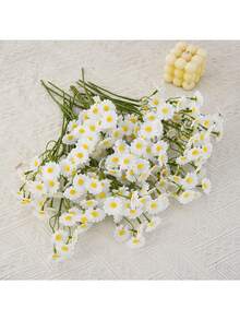 6pcs/Set Daisy Artificial Bouquet, European Style Living Room Dining Table Flower Arrangement, Home Artificial Flower Decor, Suitable For Weddings, Birthday Party Backgrounds, Wild Chrysanthemum Artificial Flowers