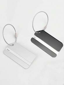 Etiqueta de bagagem em alumínio, etiqueta de bagagem à prova d'água, etiqueta de bagagem com design minimalista de avião com anel de aço inoxidável, cartão de embarque, etiqueta de identificação de viagem, itens essenciais de viagem, mochila, bolsa de viagem, mala, acessórios de viagem, volta às aulas - Multicolorido - Ver 8