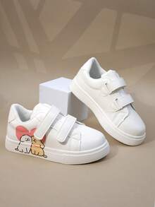 Nuevos tenis con de dibujos animados para niños, primavera y otoño. Zapatos deportivos para niñas, zapatos casuales con suela gruesa, zapatos blancos antideslizantes para niños, zapatos para correr de campus para estudiantes, zapatos para bebés y niños pequeños