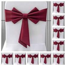 1/10pcs Thickened Air Layer Bowknot Chair Back Decorative Bands, Durable & Washable, Suitable For Outdoor Restaurant, Wedding Party, Holiday, Hotel, Conference, Banquet, Wedding Supplies, Home Decor. Great For Wedding Party, Baby Shower, Birthday Party, Halloween/Thanksgiving/Christmas Party, Graduation Ceremony, School Opening Ceremony, Interactive Party Atmosphere Supplies - Multicolor - View 20