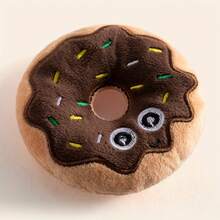 1pc Multi-Color Plush Donut Shaped Dog Toy With Squeaky Sound, Cute & Sweet, Flying Disc Suitable For Small Cats & Dogs To Play Independently Or Interact With - Multicolor - View 10