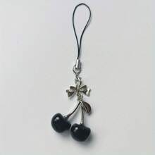 Fresh And Sweet Little Cherry Creative Imitation Fruit Pendant Phone Strap Pendant USB Drive Pendant Bag Pendant Pendant Small Gift For Girls - 黑色 - 查看 5