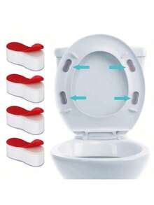 4pcs Toilet Seat Cushion Pads With Strong Buffering And Adhesive Function, Suitable For Smart Toilet Lid Installation, Protect Your Toilet Seat - Multicolor - View 2