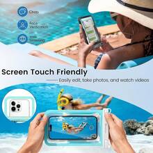 2 Paquetes de Bolsa Impermeable para Teléfono IPX8, Bolsa para Teléfono Celular Flotante, Funda Impermeable para Teléfono con Cordón, Bolsa Seca para Teléfono Esenciales para Playa y Crucero (Hasta 8.5) - Negro + Verde - Ver 8