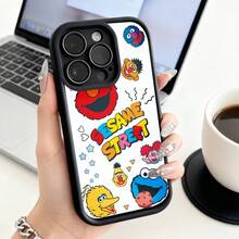 Funda de Teléfono Diseño de Personajes de Barrio Sésamo y Texto para  15 Pro Max  14 Pro  13  12  Galaxy S23 S22 S21 S20 Funda de Protección para Teléfono Regalo de Pareja para Novio Novia Regalo de Vacaciones - Café integral - Ver 1