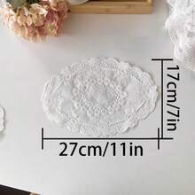 1pc European Style Embroidered Lace Tray Mat, Round Hollow Lace Edge, Suitable For Jewelry Display, Vintage Dining Mat - Multicolor - View 12
