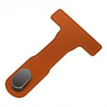 1pc Fit Car Co-Pilot Glove Box Hook - Heavy-Duty PU Leather Organizer With Adjustable Strap, Secure Snap Closure For Multiple Vehicles, Organize Bags & Items While Driving