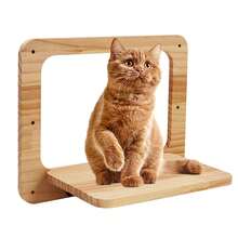 1pc Wall-Mounted Cat Ladder Cat Perch, Wooden Cat Wall Shelf For Playing, Climbing And Jumping, Cat Wall Furniture, Max Load 12kg (26lb) - Multicolor - View 16