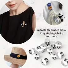 5/10/15/20/30/40/50pcs Locking Needle Backs, Metal Needle Backs For Button, Sewing, DIY Button Badge Needle Backs - Multicolor - View 4