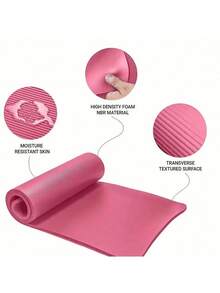 Extra Thick Non Slip Yoga Mat, High Density TPE Workout Mat, Shock Absorbing Fitness Mat For Home Pilates Exercise - Random - View 4
