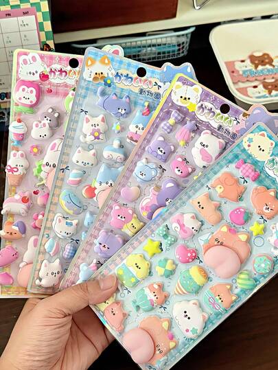 Assorted 3D Puffy Stickers, Variety For Scrapbooking, Bullet Journal, DIY Decoration, Multi-Use Creative Stickers, Suitable For Office, School, Home, Gift And Craft Projects,Decorations - Gifts. The Perfect Choice For Home Room Decoration, Party Decoration, Birthday Gifts, And Various Festival Presents, Fashionable.