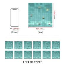 12pcs Bohemian Floral Ceramic Tile Stickers, Self-Adhesive PVC Stickers For Kitchen Backsplash, Bathroom And Stair Walls - Easy To Apply And Remove, 10/15/20cm*12pcs - Multicolor - View 17