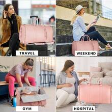 Lefame Travel Duffle Bag With Garment & Shoe Compartment, Carry On Weekender Bag Women & Men, Airline Approved Personal Item, Waterproof Overnight Gym Hospital Bag,Holiday Travel, & Thanksgiving, | TikTokShopBlackFriday - trắng - Xem 10