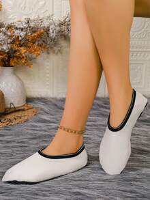 Dép đi trong nhà lót nhiệt 4 mùa cho cặp đôi, chống trượt, thích hợp cho tập yoga trong nhà, khiêu vũ, tập luyện toàn diện, mềm mại và nhẹ - Màu be - Xem 3