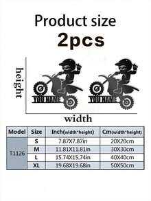 1pc Custom Name Motocross Rider, Biker-Doing-Freestyle Metal Wall Art Personalized Little Dirt Bike Boy Name Logo Home Motorcycle Decoration Rider Decoration - For Boys Room - Metal - Personalized Gift For Who Love Motorcycles