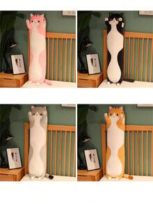 圣诞装饰 1 件 19.67 英寸超可爱猫咪毛绒玩偶枕头长猫玩偶懒散午睡玩偶 适合女孩
