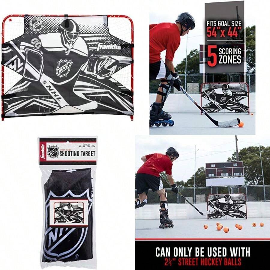 Franklin Sports  Hockey Goalie Shooting Target - Hockey Goal Practice Target - Street Hockey Net Goalie Target(1,37 m (ancho) x 1,12 m (alto)) - Multicolor - Ver 1