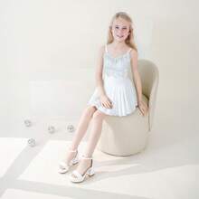 High Heels For Kids Sandals Big Girls Dress Shoes Flower Girl Shoes For Wedding Party Pageant Round Open Toe Ankle Strap Dress Sandals Platform Heels Chunky Pumps For Little Big Kids - 白色 - 查看 3