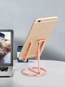 1 szt. Minimalistyczny stojak na telefon ze stopu metalu, odpowiedni do salonu, sypialni, biura, gabinetu, niezbędny na powrót do szkoły, uroczy złoty uchwyt na telefon, akcesorium do wszystkich smartfonów - Wielokolorowe - Zobacz 3