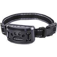 Collar de corteza de perro -Sensibilidad ajustable y niveles de intensidad-Dual Anti-Barking Modos recargables / a prueba de lluvia / reflectante - Sin control de ladridos Collar de choque de perro para perros pequeños medianos grandes (Negro) - 1 - Ver 1