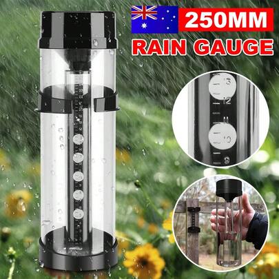 10" Capacity Rain Gauge Stabilised Water Monitor Rainfall Reader Outdoor Lawn OZ 250mm Rain Gauge Automatic Measuring Collector Garden Outdoor Rainfall Tool Home