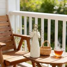 Christmas Angel Figurine With Star - Festive Home Decor, Sentimental Sculpture For Holiday Gifting And Seasonal Aesthetic,Halloween And Christmas Decorations - White - View 7