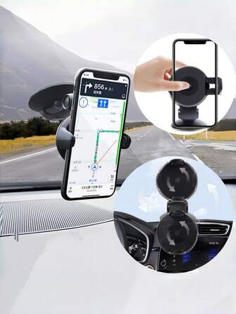 1pc Car Phone Holder/Car Suction Cup Phone Holder, Car Strong Suction Cup Phone Holder, Adjustable Phone Holder, Suitable For Phone Holders Placed In Cars