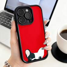 Funda de Teléfono con Estampado de Bulldog Francés para iPhone 14 Pro Max 13 12 11 Xs Xr X  Galaxy S23 S22 S21 S10 S9 Plus Funda de Teléfono Regalo para Él y Ella Regalo de San Valentín Cumpleaños - Café integral - Ver 1