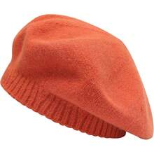 French Beret Hat Fashion Print Lightweight Winter Warm Hat Women - Style - Solid Royal Blue - View 7