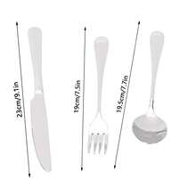 304 Stainless Steel Knives Forks Spoons Kit Cutlery Set for Home Kitchen Hotel Restaurant12Pcs/Set for 4 Person - Plateado - Ver 4
