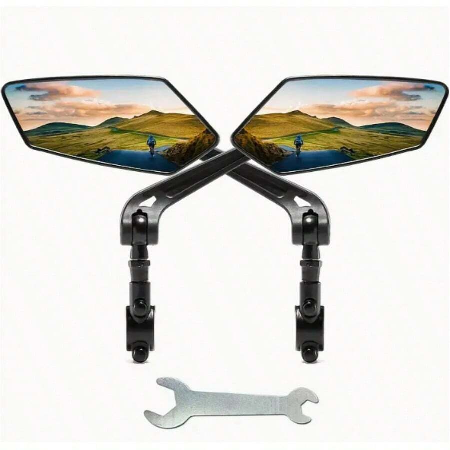 1 Pair (Left+Right) Bicycle Rearview Mirror, Bicycle Handle Rearview Mirror Rotating Rearview Mirror Glass Lens, Bicycle Rearview Mirror - Nhiều màu - Xem 1