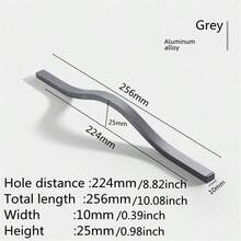 1 Pc Simple Aluminum Alloy Black Gold Brushed Furniture Cabinet Door Handles Curved Wardrobe Cupboard Door Handle Pulls Drawer Knobs Furniture Hardware - Multicolor - View 22