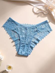 8 chiếc/gói quần lót bikini ren phối họa tiết gợi cảm dành cho nữ, cạp thấp, không đường may, khoét lỗ, thoáng khí. - Nhiều màu - Xem 3