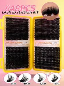 720/666/648 chiếc Cụm mi cong D Mi phân đoạn tự làm Dung tích lớn Sử dụng mi giả Sách, Thân thiện với người mới bắt đầu, Dễ sử dụng tại nhà, Mi giả siêu dày và mềm mại, Mi nối mềm mại và tự nhiên để làm to mắt - D - Xem 14